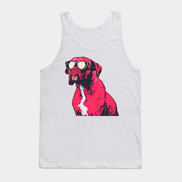 Cool Boxer Dog Wearing Sun Glasses Tank Top by boholoc0